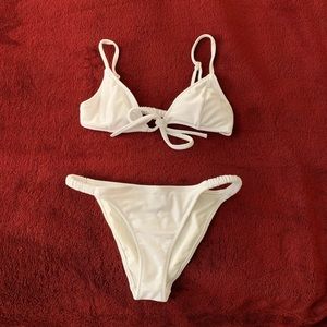 l.a. hearts white isla scrunch bikini